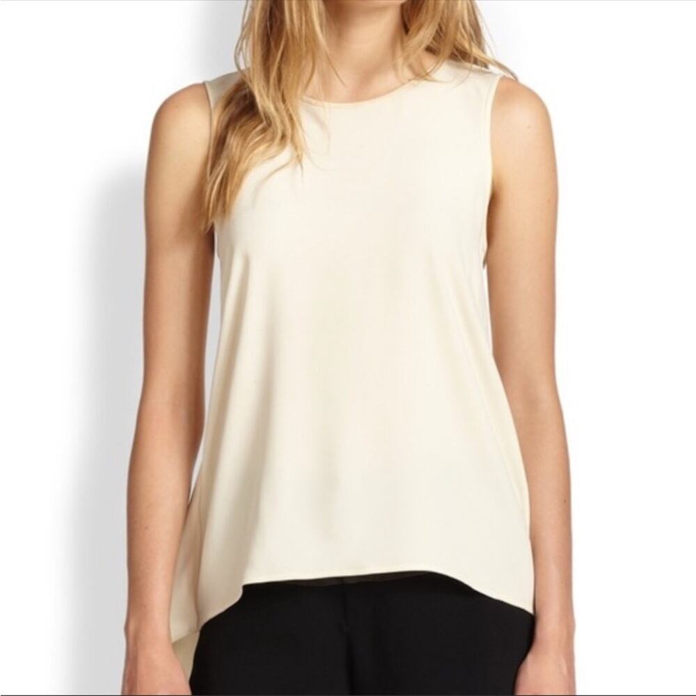 Rag & Bone Ivory Cream Sleeveless Tank Top Shirt XS Minimalist Boho split back